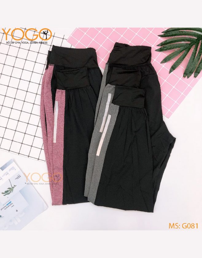 Quần tập Gym nữ kẻ sọc G081