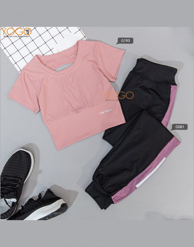 Quần tập Gym nữ kẻ sọc G081